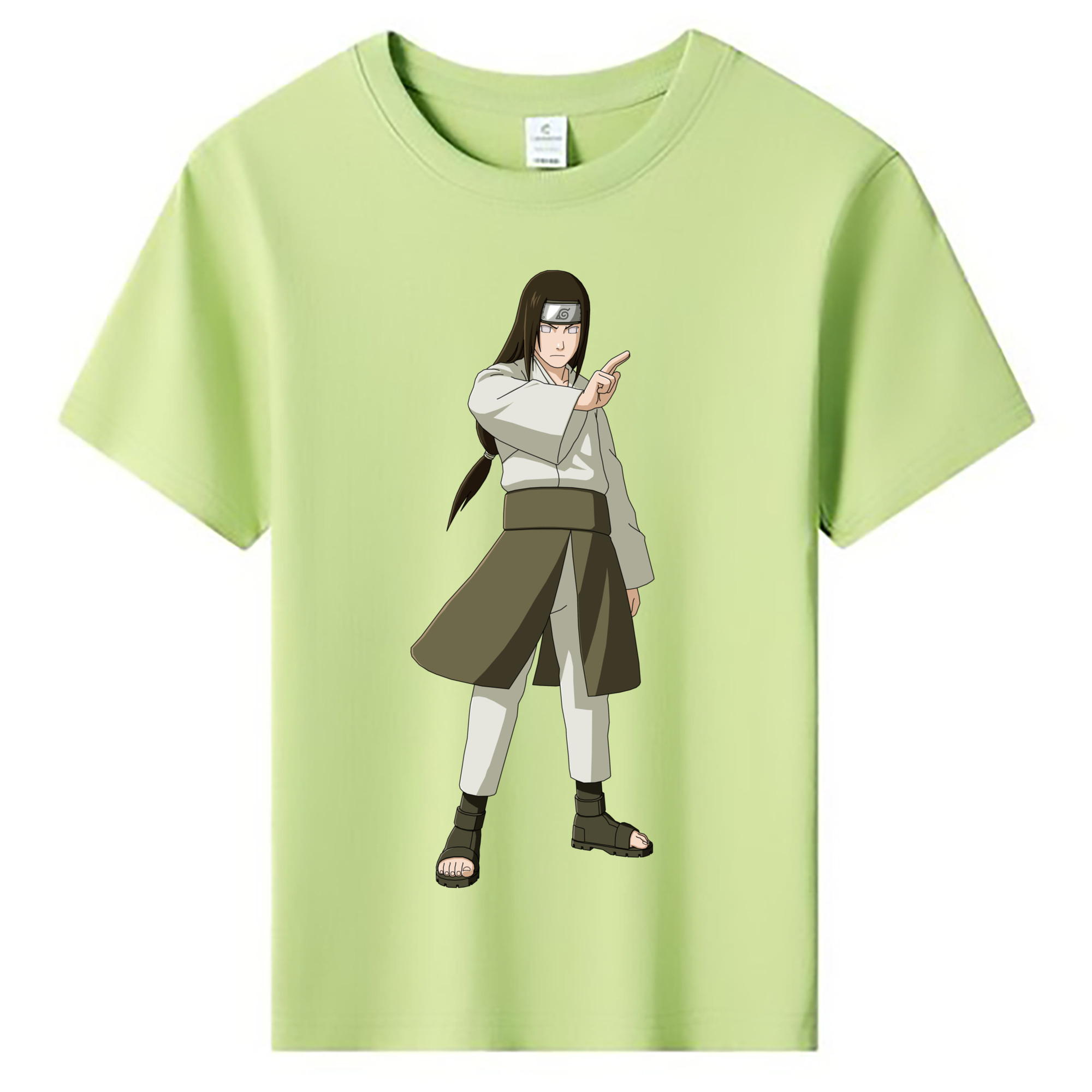 NARUTO -ナルト- 日向ネジ Hyūga Neji 綿100％キッズTシャツ（フロントプリント）